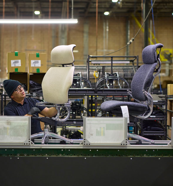 Humanscale’s Piscataway, NJ facility creating Freedom Headrest chairs